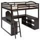 preview thumbnail 46 of 52, Wooden Full Loft Bed with U-shaped Desk,Storage Compartments and Tri-fold Mirror