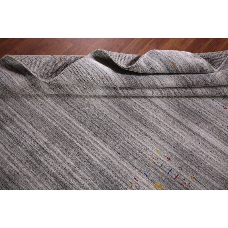 Tribal Striped Gabbeh Indian Area Rug Handmade Wool Carpet - 5'2"x 7'9"
