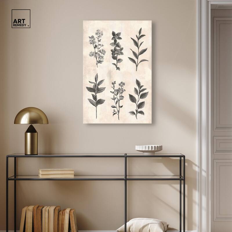 Sepia Stems Canvas by Art Remedy, Gallery Wrapped