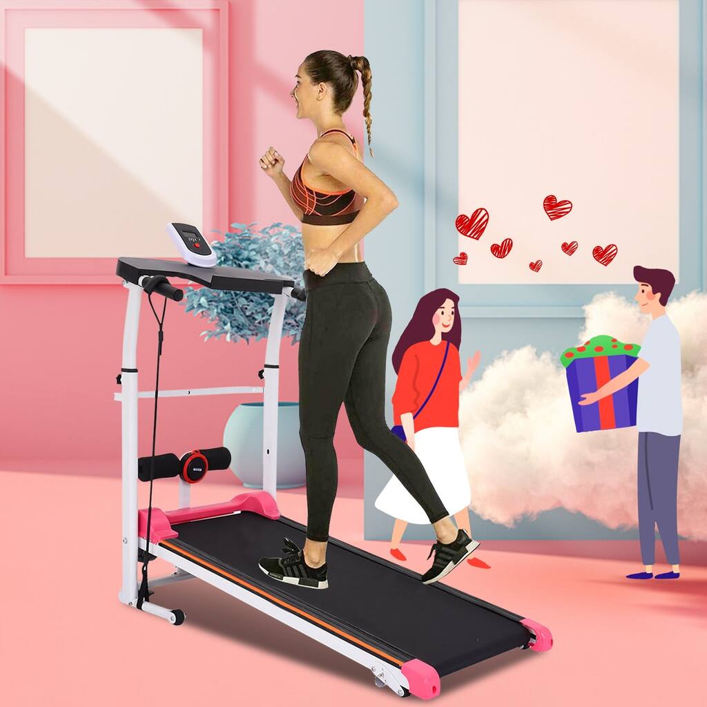 Foldable Manual Walking Treadmill With Sit-up Function