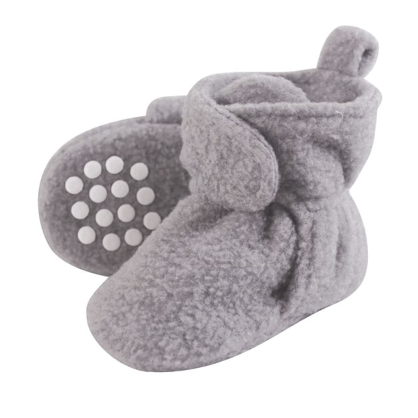 slide 1 of 1, Luvable Friends Baby Cozy Fleece Booties, Heather Gray 0-6 Months - Heather Gray