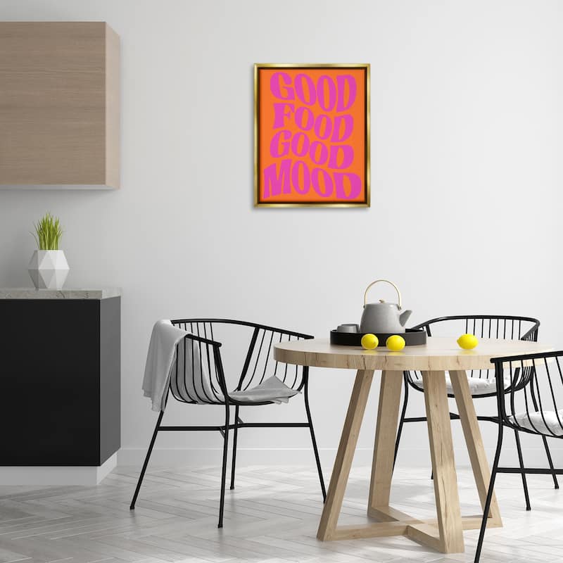 Stupell Good Food & Mood Framed Floater Canvas Wall Art Design By House of Lulu