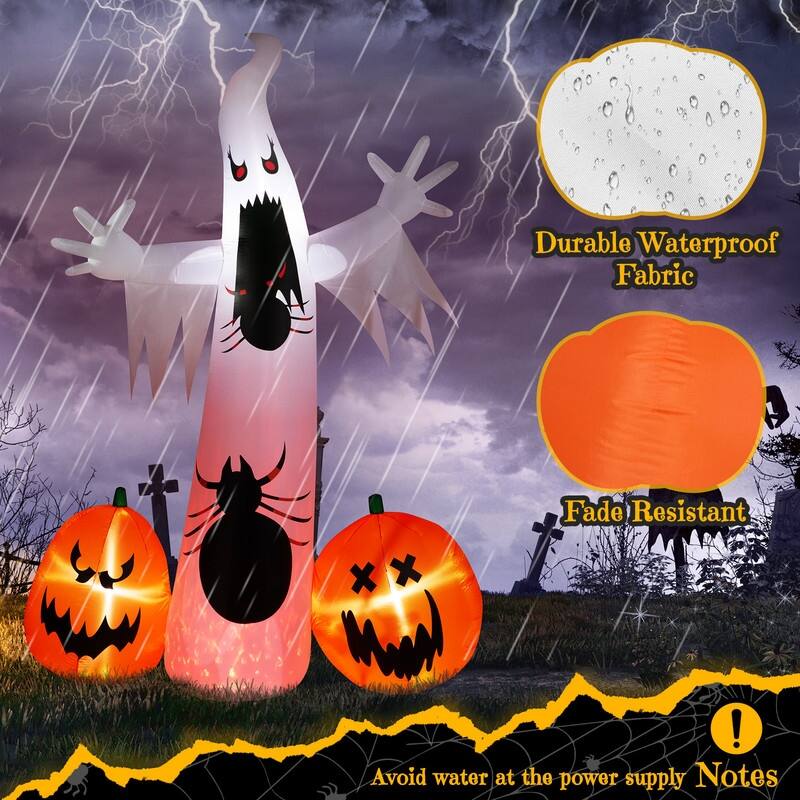 8FT Pumpkin Spider Ghost Inflatable Halloween Outdoor Decorations