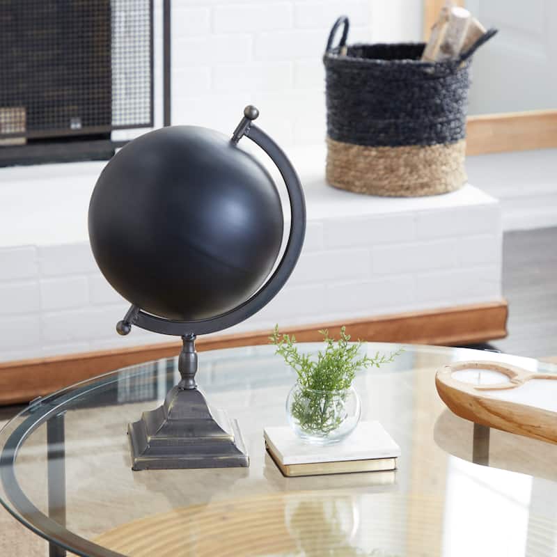 Metal Globe - Black - Roche River Decor - 10"W x 11"L x 18"H