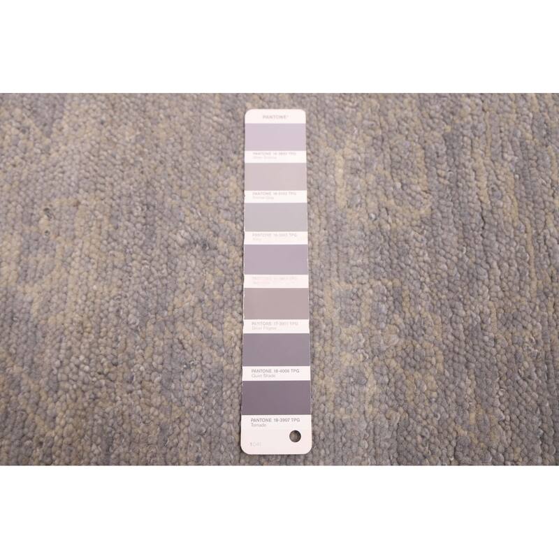 ECARPETGALLERY Hand-knotted Modern Oushak Grey Wool Rug - 8'1 x 9'10