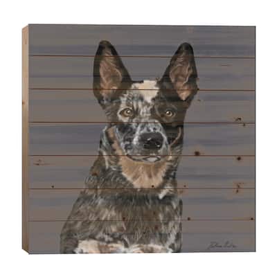 Australian Cattle Dog Print On Wood by Vicki Newton - Multi-Color