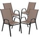 preview thumbnail 9 of 9, 7-Piece Rippled Glass Outdoor Patio Table and Stacking Chairs Set