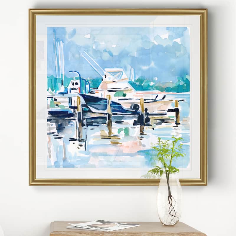 Watercolor Marina II -Black Framed Print