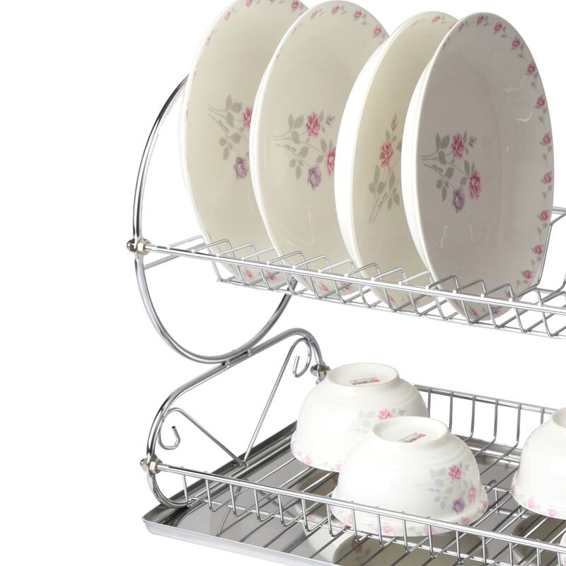 Chrome Plated Two Tier Dish Rack