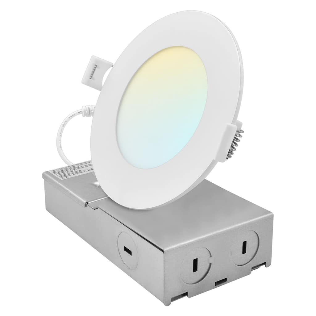 LUXRITE 4 Inch Canless Spotlight LED Recessed Light 5CCT Dimmable 650/800/1066LM CRI 90 8W/10W/13W ETL Listed