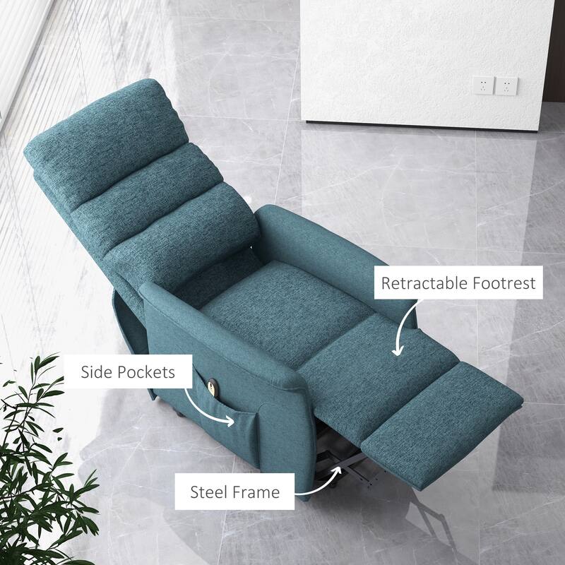 HOMCOM Power Lift Recliner Chair for Elderly, Easy Assembly, Fabric Lift Chair with Remote Control