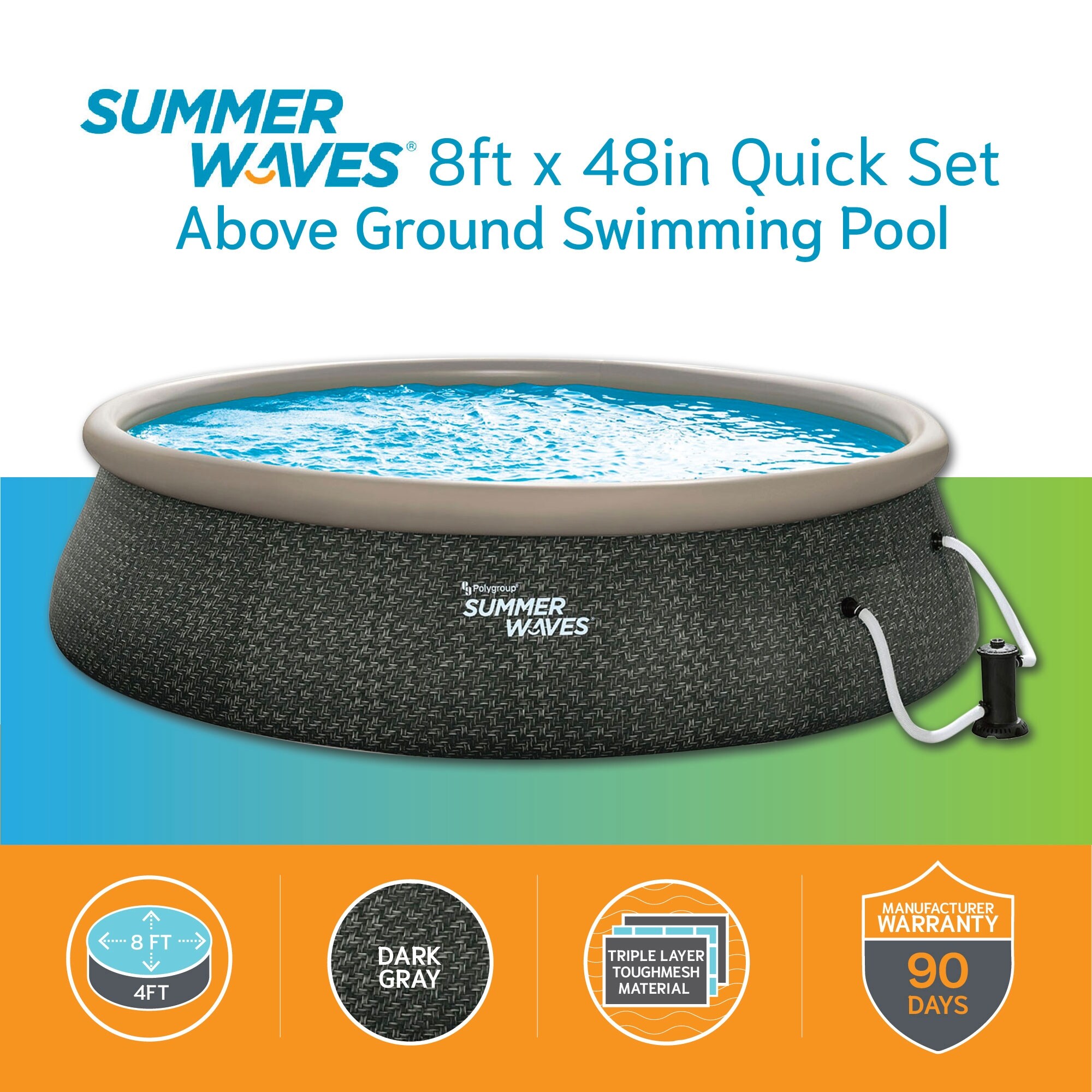 summer waves 18 x 48 quick set pool