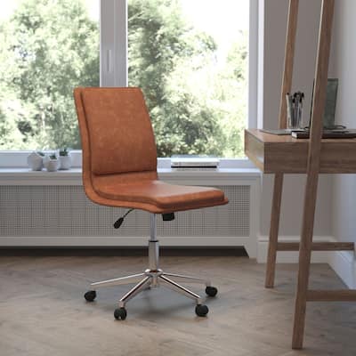 Mid-Back Armless Office Task Chair with Metal 5-Star Base