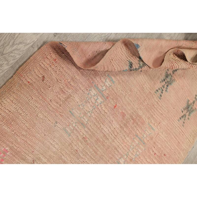 Clearance Antique Tribal Moroccan Oriental Runner Rug Wool Handmade - 3'5" x 9'4"