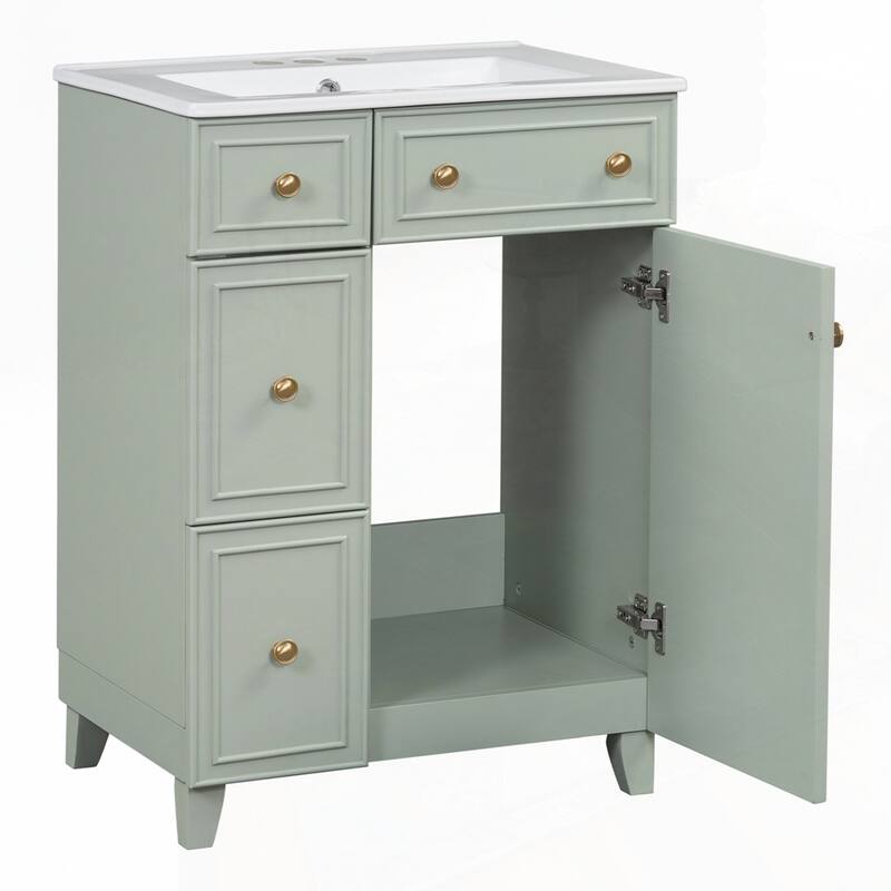 24-Inch Bathroom Vanity Cabinet with Ceramic Sink