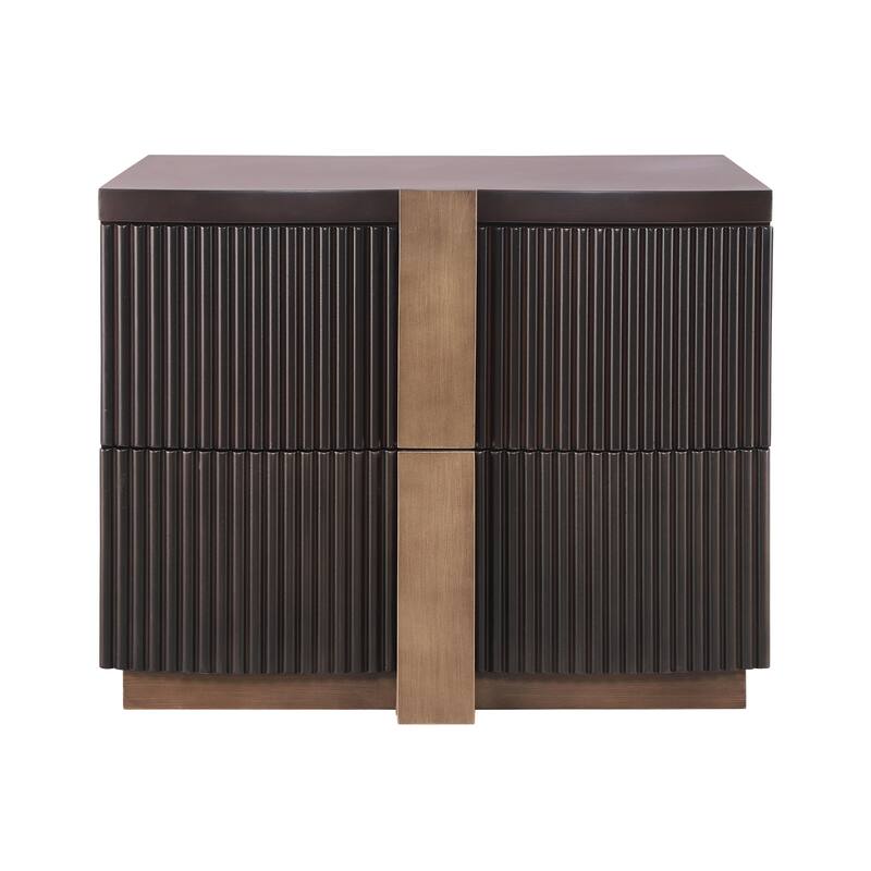 Christopher Knight Home - Lunera Modern Storage Nightstand with Fluted Design and Heavy Duty Base