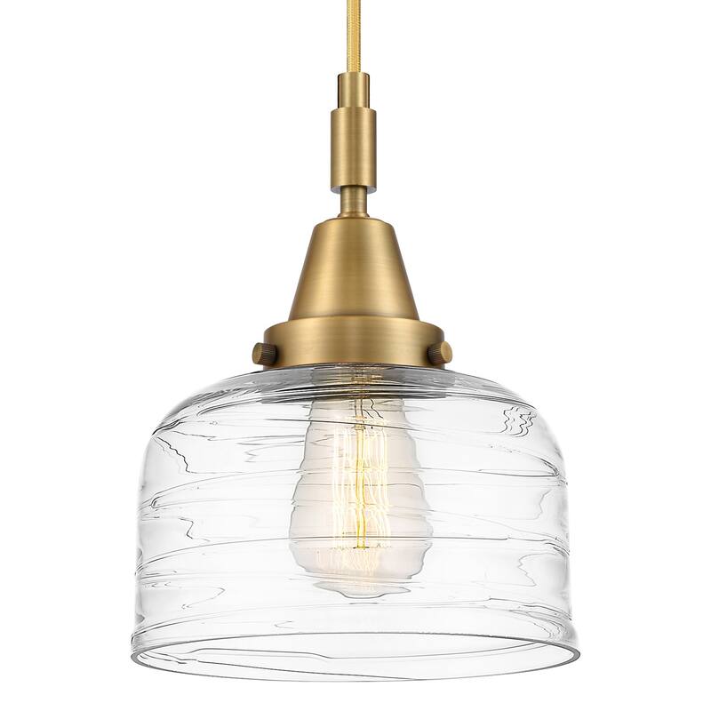 Innovations Lighting 447-1P-G713 Bell 8" Wide Mini Pendant with Clear - Brushed Brass