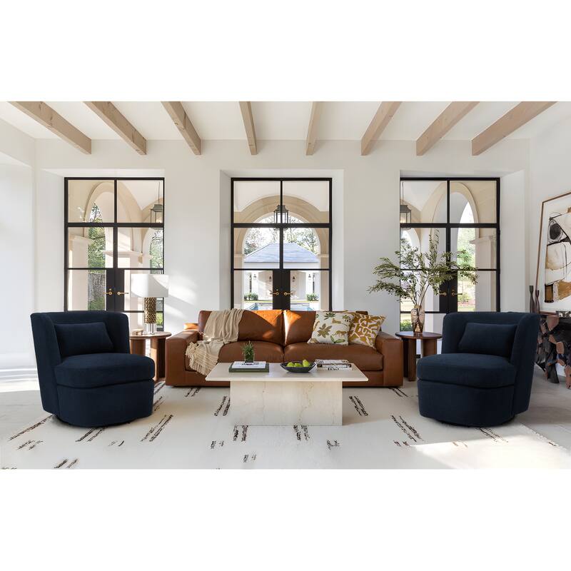 Swivel Upholstered Accent chair With pillow