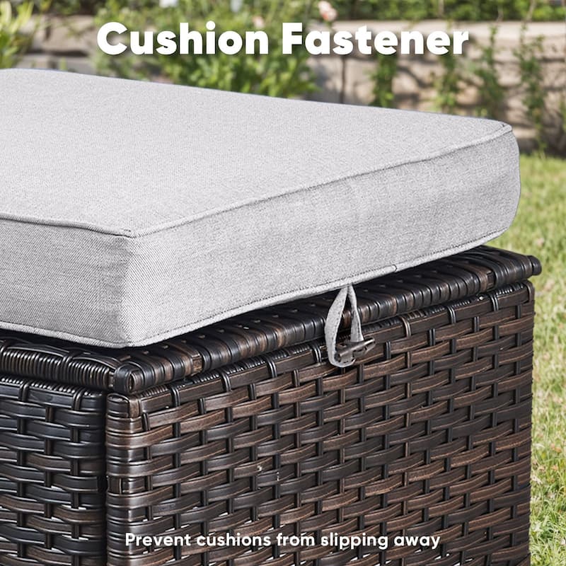 Pocassy 6 Piece Ooutdoor Sofa with Swivel Chair Ottoman Table