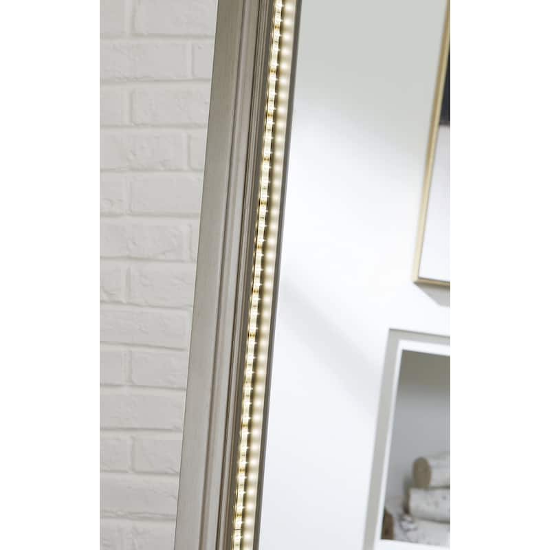 Signature Design by Ashley Evesen Silver Floor Standing Mirror with Storage - 28"W x 17"D x 66"H