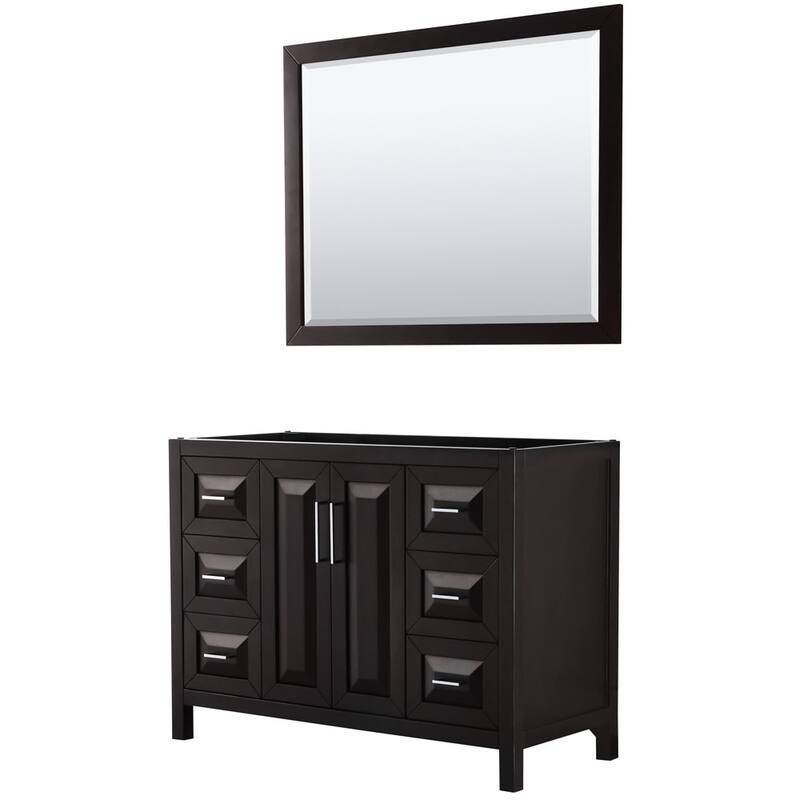 Wyndham Collection Daria 47" Single Free Standing Vanity Cabinet - - Dark Espresso / Polished Chrome Hardware