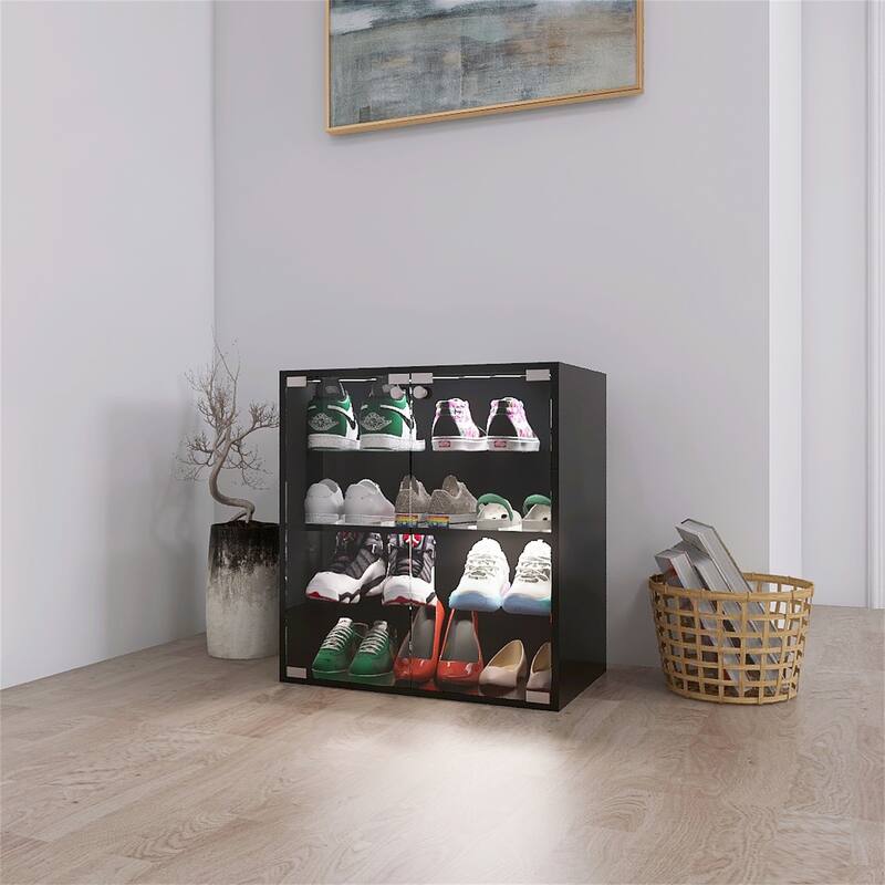 Glass Layer Shoes Display Cabinet with LED light Bluetooth Control