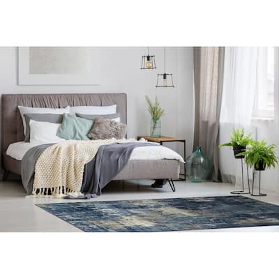 Maya Collection Denim Power Loomed Indoor Area Rug