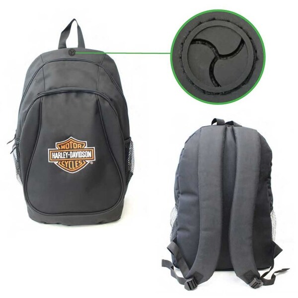 Harley Davidson Embroidered Bar Shield Logo Backpack Black