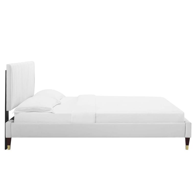 Peyton Performance Velvet Queen Platform Bed