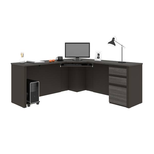 Shop Black Friday Deals On Bestar Prestige 3 Drawer Corner Desk On Sale Overstock 11877849