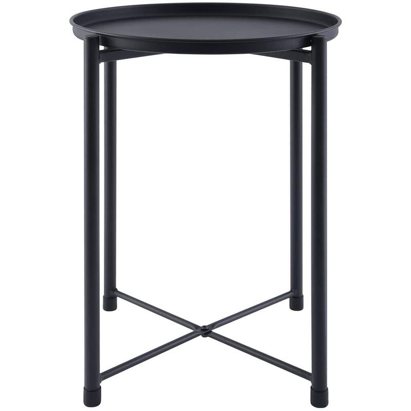 Removable top Metal Tray End Table