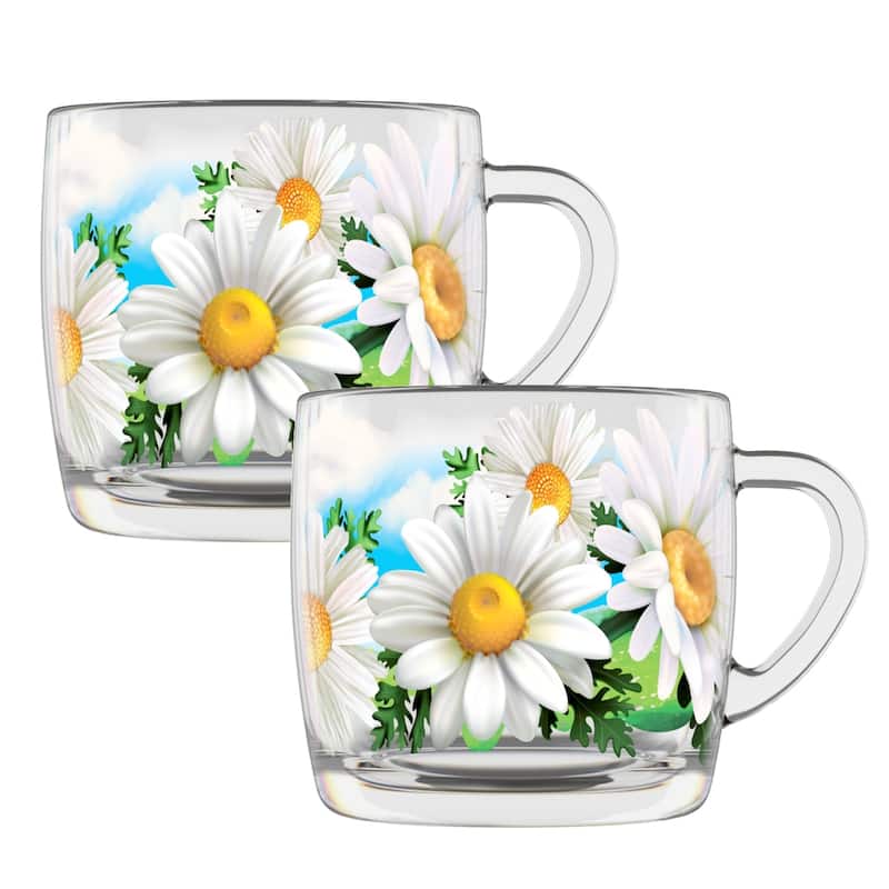 STP Goods Daisies Field Glass Mugs Set of 2