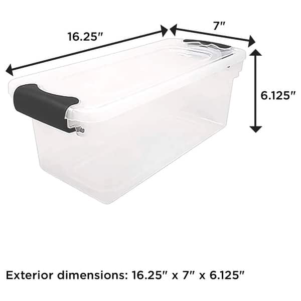 Homz 7.5 Qt Clear Storage Organizing Container Bins with Latching Lids