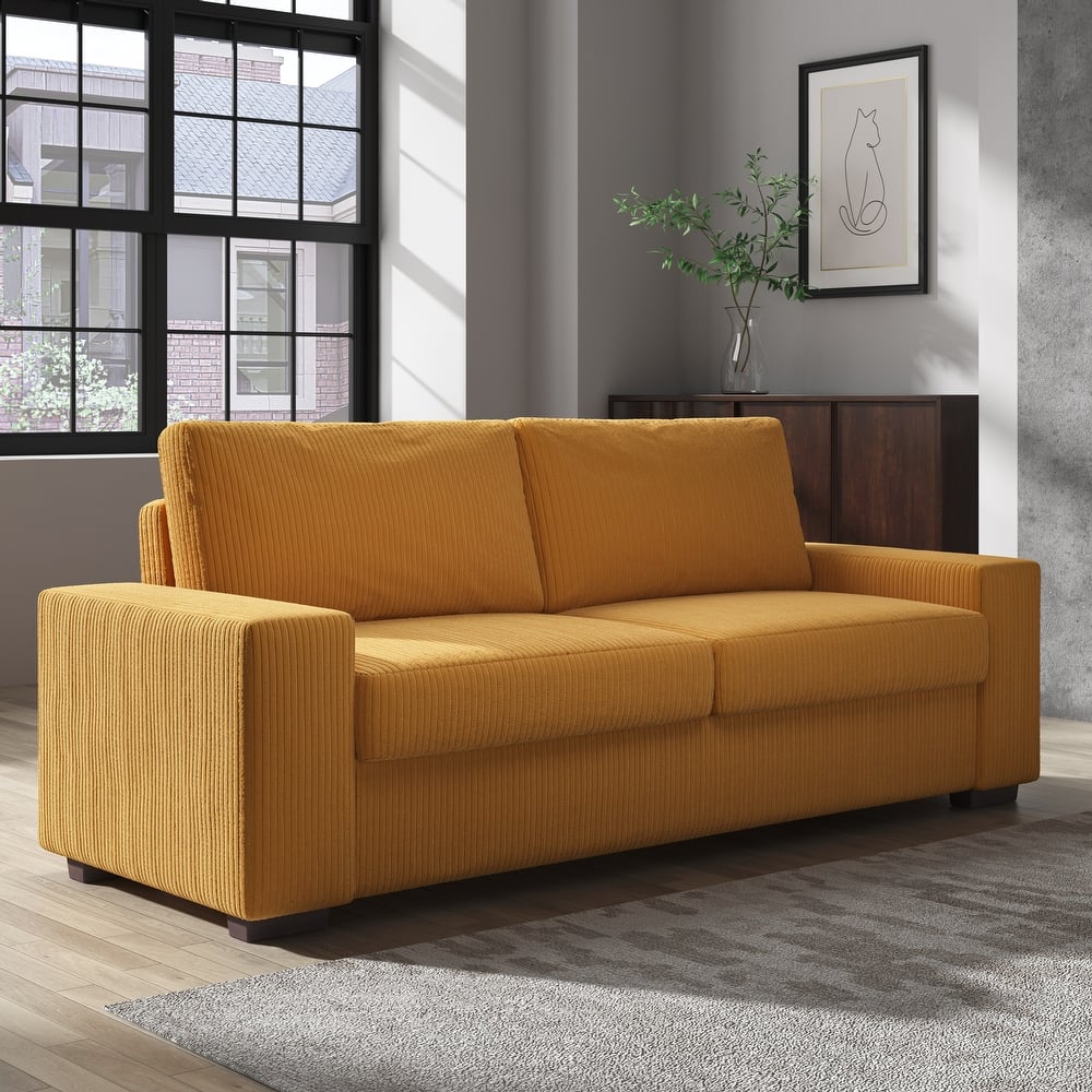 Modern 80" Upholstered Fabric 3-Seater Sofa