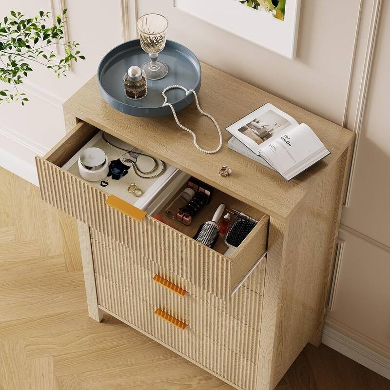 Tall Wooden 5 Drawers Dressers, Storage Cabinet for Bedroom, Living Room