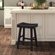preview thumbnail 17 of 16, Furniture of America Barne Farmhouse Solid Wood Hefty Saddle Seat Dining Bar Stools (Set of 2)