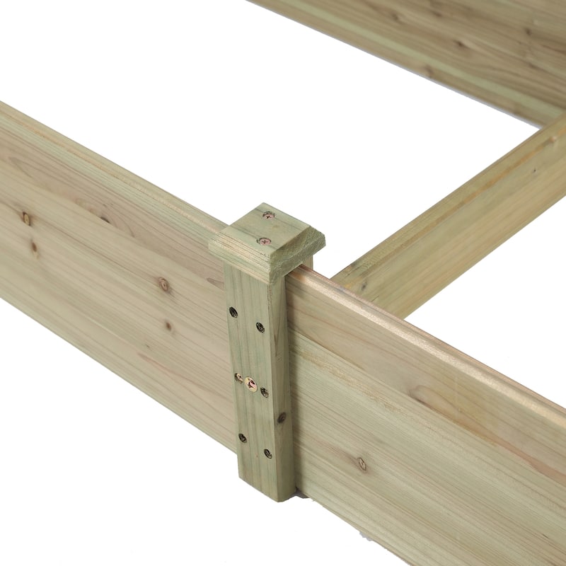 Natural Wood Outdoor Vegetable Flower Raised Garden Bed Planter - 8' x 2'
