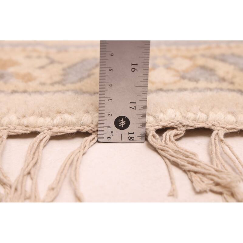 ECARPETGALLERY Hand-knotted Royal Oushak Ivory Wool Rug - 8'0 x 7'9