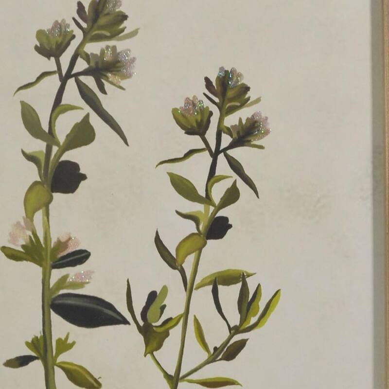 HomeRoots 19" X 12" Green And White Thyme Floral Wood Wall Decor