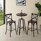 preview thumbnail 8 of 60, Glitzhome Industrial Modern Adjustable Bar Table Rustic Steel 3-Piece Pub Sets
