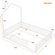 preview thumbnail 3 of 19, 2 Color Metal Full Size House Bed with Guardrail,Kids Bed with Headboard