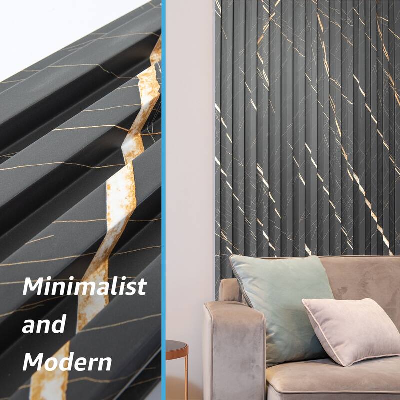 Art3d 96'' X 6'' Slat Wall Paneling for Home Decor, WPC Acoustic Diffuser Panel(Set of 8)