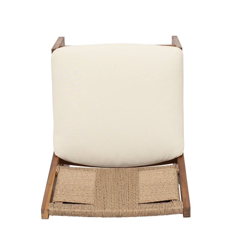 Christopher Knight Home - 7-Piece Outdoor Acacia Wood Dining Set with Handwoven Cushioned Chairs & Rectangular Slatted Table