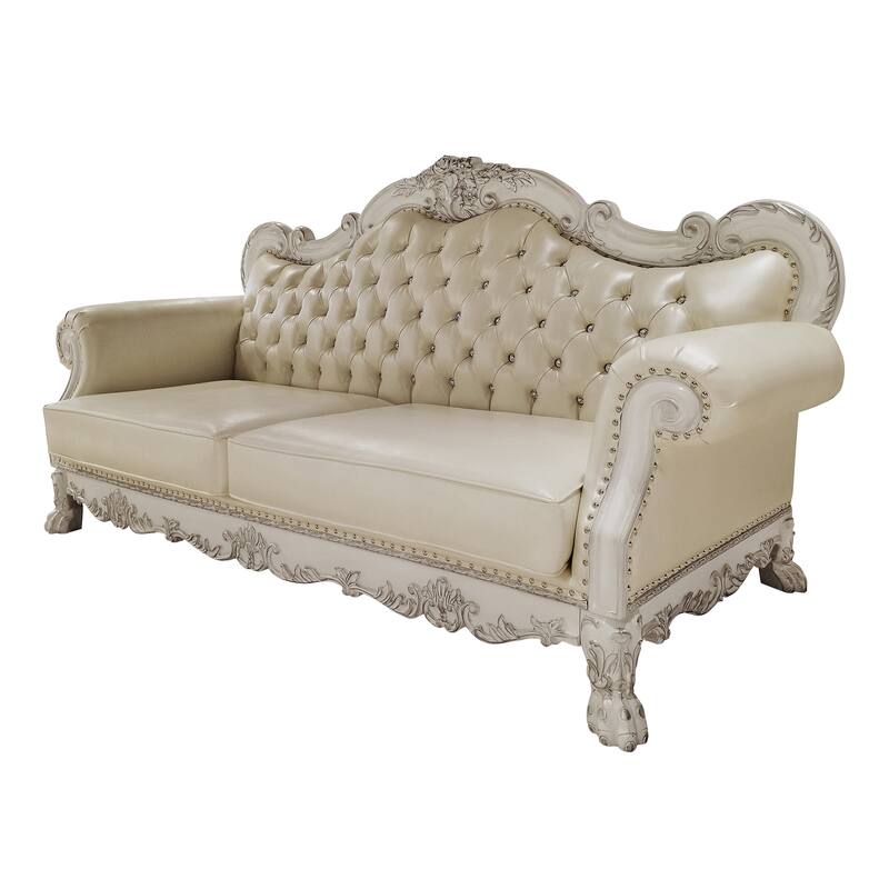 Adison Pear White and Bone White Sofa with 4-Pillow