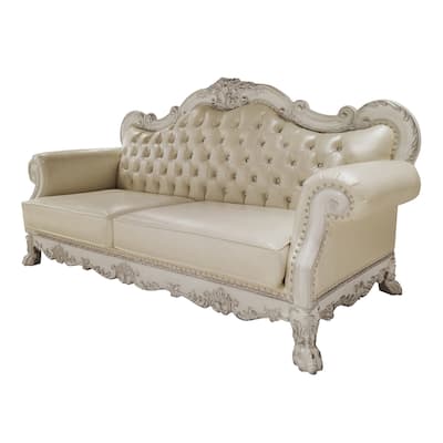 Adison Pear White and Bone White Sofa with 4-Pillow