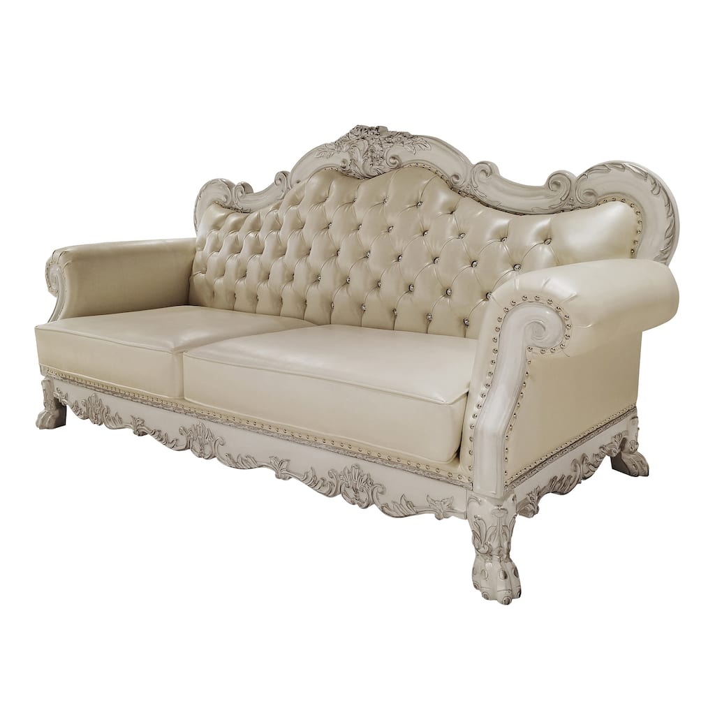 Adison Pear White and Bone White Sofa with 4-Pillow
