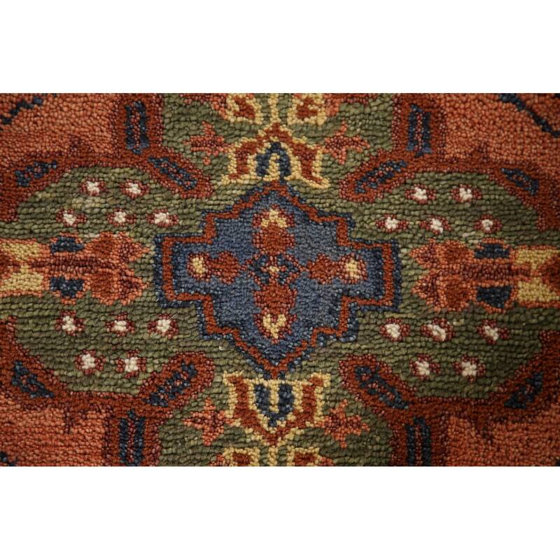 Geometric Kazak Indian Runner Rug Handmade Wool Carpet - 2'6"x 9'10"