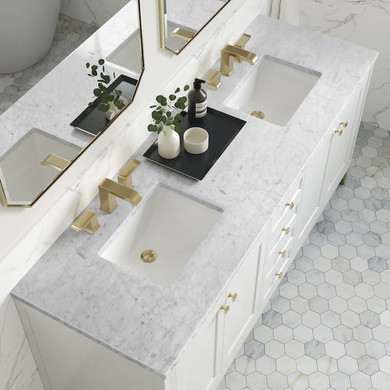 James Martin Vanities Chicago 72" Double Vanity, Glossy White