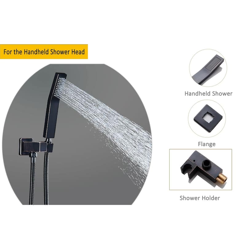 Shower Faucet System Combo Kit with Head in Bronze(Valve Included)