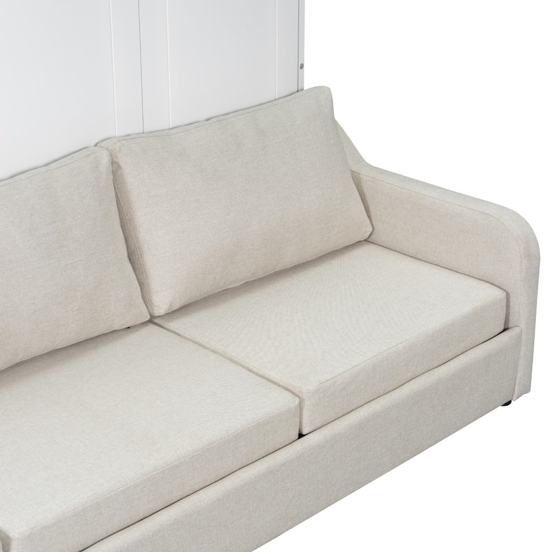 Modern Murphy Cabinet Bed with Folding Sofa and LED Light